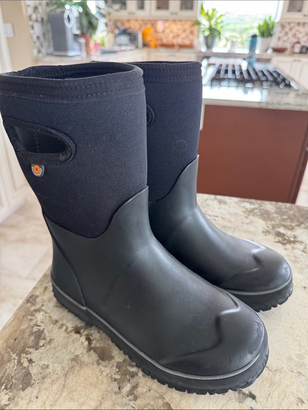Bogs Kids Black Waterproof Mid-Calf Pull-On Boots